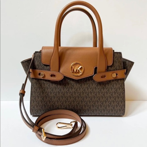 SOLD!Michael Kors Carmen Medium Logo and Faux Leather Belted Satchel** SOLD **** - Picture 3 of 6